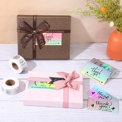 1120Pcs Thank You Stickers and Cards Set for Supporting My Small Holographic