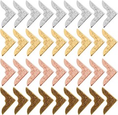 Bewudy 80 Pcs Metal Book Corner Protector, 4 Colors