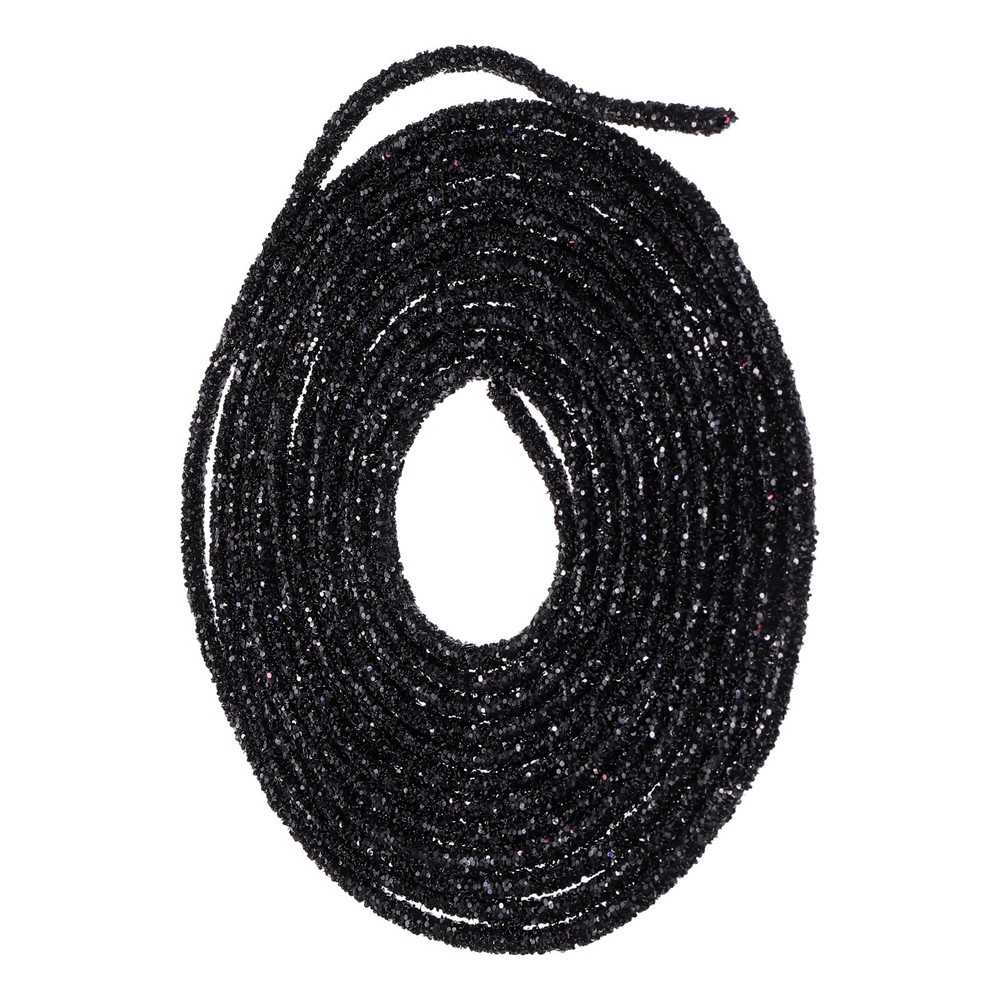5 Yard 6mm Glitter Sequins Rope Sequins Rhinestone Cord Black for DIY