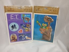 Vintage Hallmark ET Stickers Seal 1982 Sealed NOS Phone Home 2 PACKS OF 4 Sheets