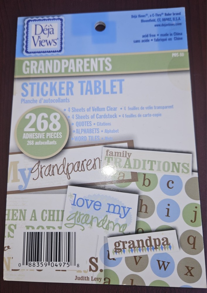 Grandparents Sticker Tablet Alphabets Vellum Quotes Words Tiles Deja views
