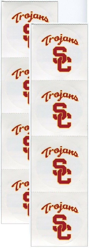 University of Southern California USC TROJANS 8/pk NCAA Logo Scrapbook Stickers