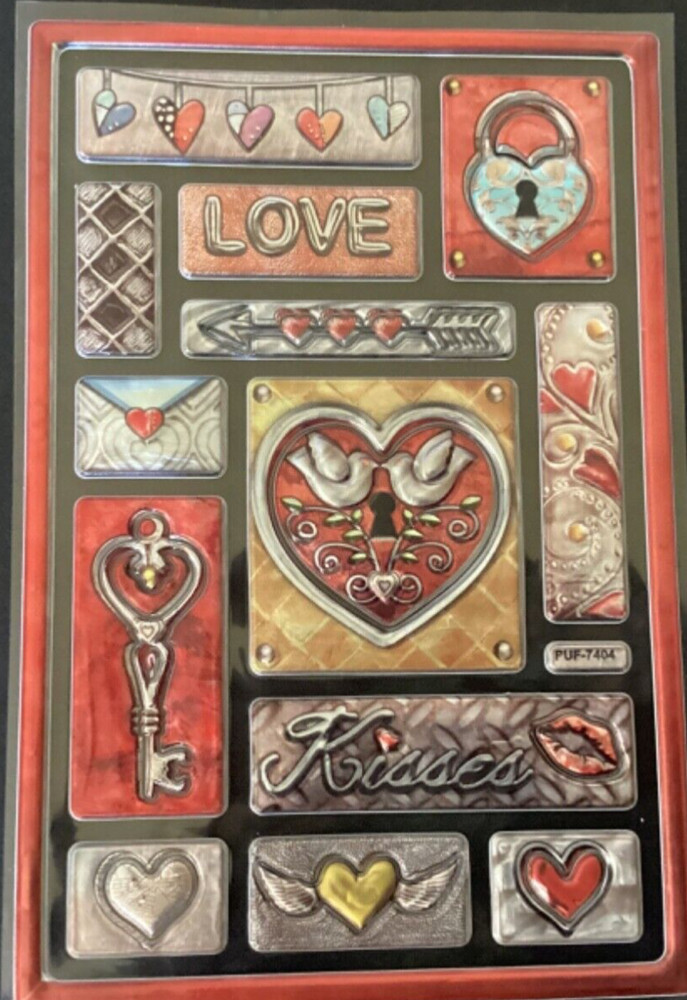 Metallic Heart Love Stickers