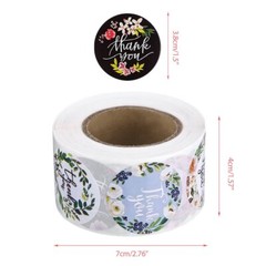 500/1000/4000 Pcs 1 inch Assorted Floral Thank You Stickers Round Sealing Labels