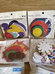 Scrapbooking Embellishments Assortment, Bling Stickers, Die Cut Shapes Wood