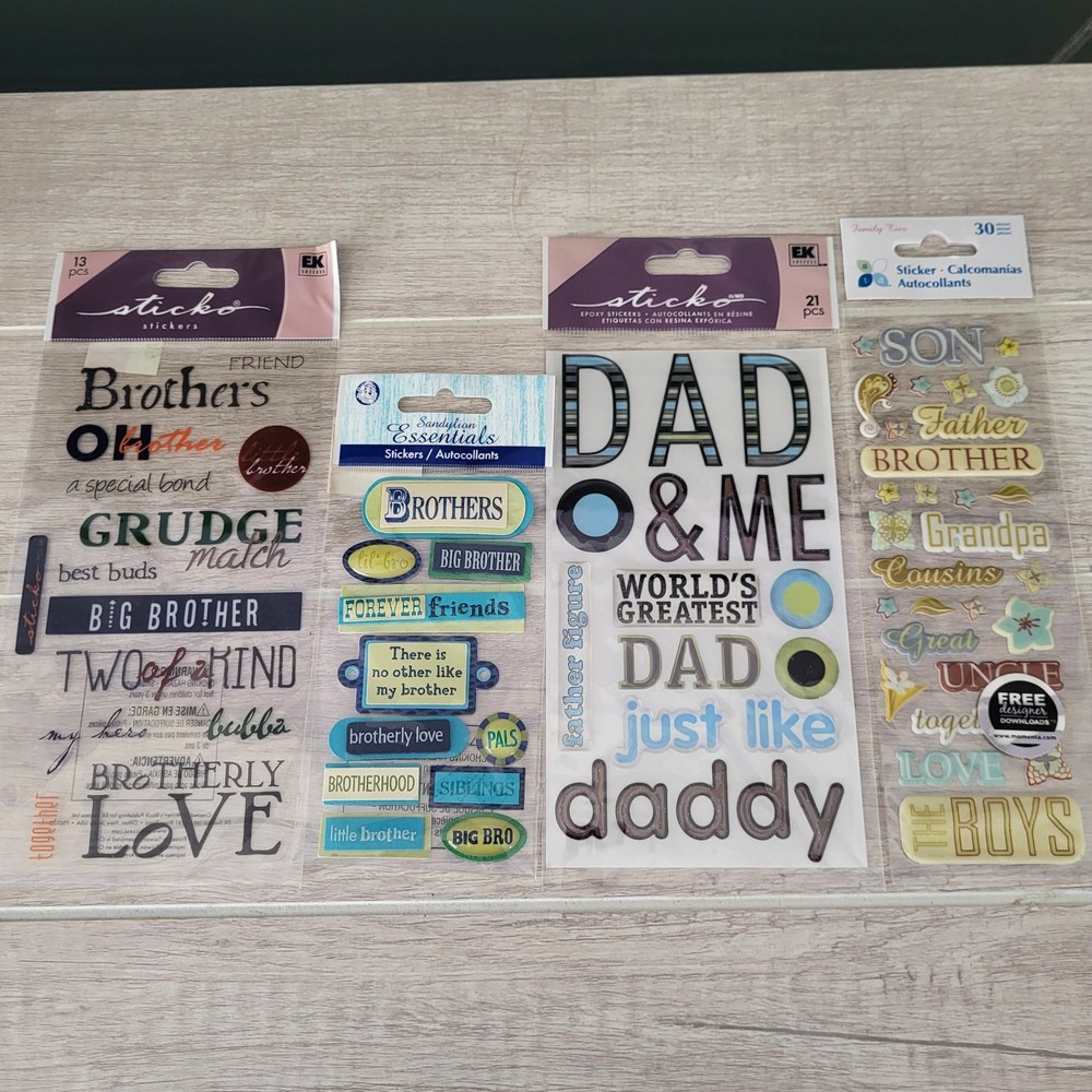 Lot Of Brothers Dad Grandpa Stickers Scrapbooking Arts Crafts