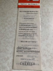 COLORBOK 3D VELLUM SENTIMENTS 4.5”x11” ROMANTIC LOVE PHRASES QUOTES WORDS