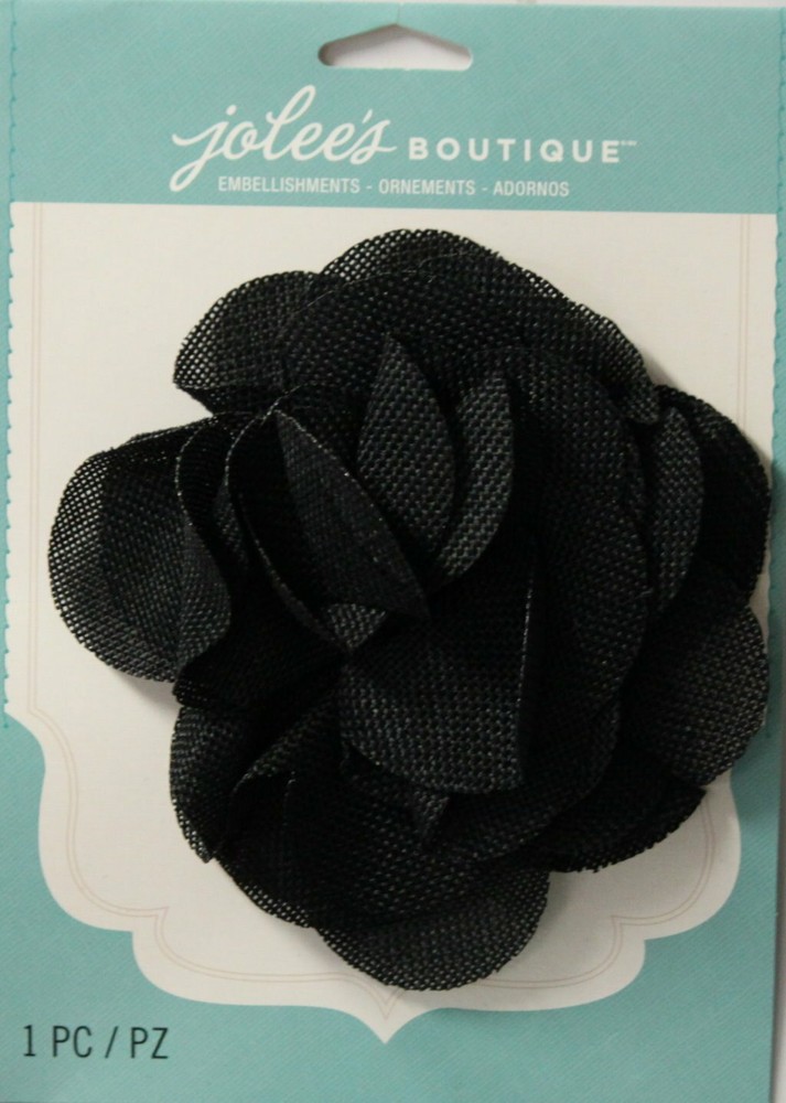 Jolee’s Boutique Black Large Burlap Flower Sticker Planner Supply DIY Craft