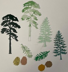 FOREST TREE Die-Cuts(10pc) Pinecone•Yard•Evergreen•Outside•Card Making•Scrapbook
