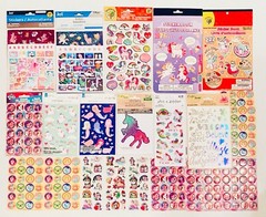 555 STICKERS ⭐️🌈🦄💗😊 Glitter Pop Up Glossy Puffy Theme Bright Vibrant Colors