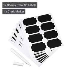 Chalkboard Labels Blackboard Stickers 60x40mm Reusable W Chalk Marker Count 96