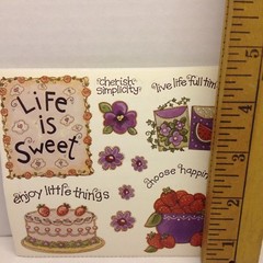 Life Is Sweet Cakes Flowers SCRAPBOOKING Stickers By Joy Marie A105