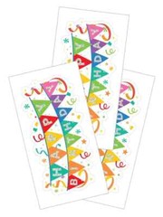 Stickers Crafts PH Slim Happy Birthday Banners Bright Confetti Twirls Glitter
