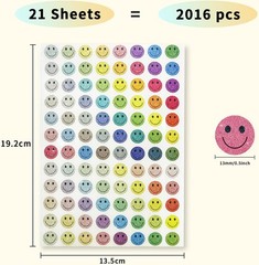 0.5 Inch Shiny Happy Face Stickers,Circle Dots Labels Reward Stickers Teachers S