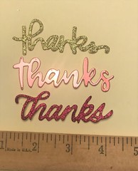 Die Cuts THANKS Sentiments 15 Pieces Foil Cardstock