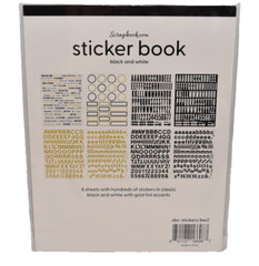 Scrapbook.com Sticker Book Black & White w/Gold Accent 8 sheets sbc-stickers-bw2