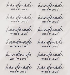 12 Handmade With Love Word Phrase Clear Craft Stickers Labels