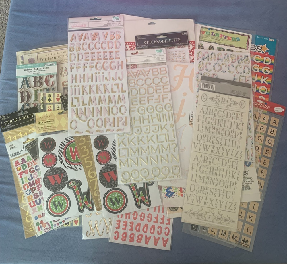 Big Lot of Numbers and Letters – Assorted Scrapbook Supplies/Stickers