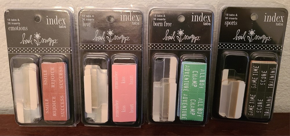 4 Packs Heidi Swapp Index Tabs Craft Embellishment – Sports, Love, Emotions #7