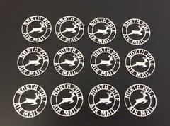 Christmas Die Cuts * North Pole Tag Topper * Set of 12 Black or White Cardstock