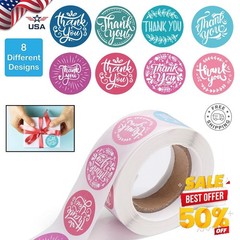 Thank You Stickers Rolls 1 Inch Labels for Baking Packaging Envelope Seals Tags