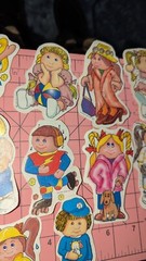 Vintage Stickers Lot Blue Box Flower Kids 80s Cabbage Patch Kid Knockoff? Lot 12