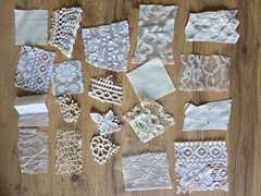 Fabric White Neutral Lace Trim Doily Slow Stitch Junk Journal 20pcs Hand cut