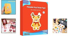 8.5×11 Glossy White Vinyl Sticker Sheets – 100 Pack for Small Business Branding