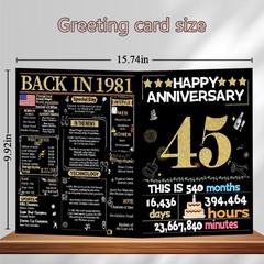 Joycard 45th Anniversary Card for Women Men, Sapphire Wedding Card for Wife H…