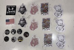 Brandy Melville Band/Other Pins and Stickers, 7 pins, 13 stickers
