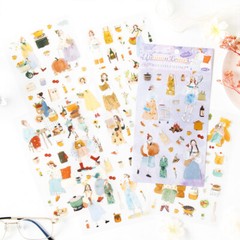 6 Sheets Girls Precut Stickers Journal Planner Card Scrapbook Decorative Sticker