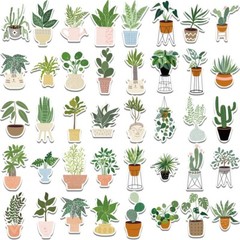 50pcs Cute Stickers, Leaf Stickers Pack, Plants leaf flower Stickers, 223