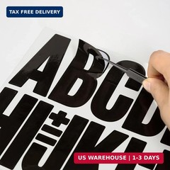 Letter Stickers 3 Inch Black, RAINHOL 368 Pieces Self-Adhesive Vinyl Alphabet Nu