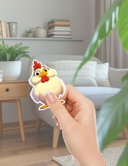 Cartoon Chicken Die Cut Vinyl Stickers Set Scrapbooking Laptop WaterBottle