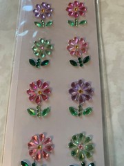 THE PAPER STUDIO STICKERS – 3D MULTI-COLORED FLOWER GEMS FLOWERS 8PCS