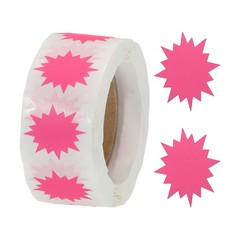 Color Coding Burst Labels 1 Roll Fluorescent Pink 1 Inch Adhesive Dots Stickers