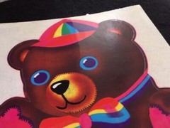 Vintage 80’s Lisa Frank JUMBO Sticker- Classic Teddy Bear 1984 7″ x 10″ RARE