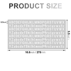 10 Sheet Small Letter Stickers, 1/2 Inch Self Adhesive 0.5 Inch, White (0.5″)