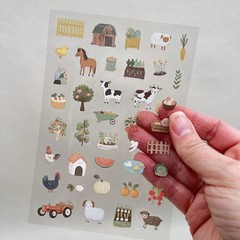 Farm Stickers 4 Sheets Animals Junk Journal Collage Planner Scrapbooking