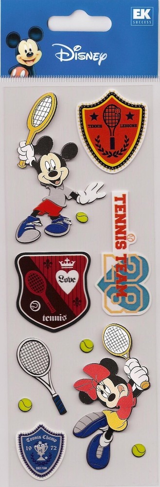 Vintage Licensed Disney Mickey & Minnie TENNIS 3D Stickers 70054 FAST FREE ship!