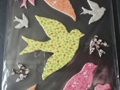 NIP Unknown Brand 29 Floral Chipboard Stickers Birds Butterfly Journal Smash