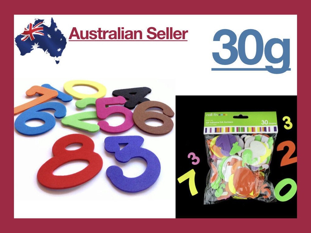 Craft Self Adhesive Eva Numbers Colours Shapes Lot Bulk Art Scrapbook Stickers
