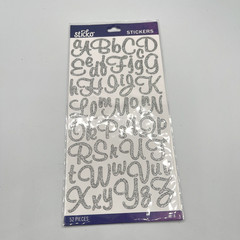 Stickers Lot Numbers / Letters Crafts Scrapbook Junk Journal- Silver Gold + 8 pc