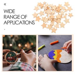 200Pcs Wooden Star Embellishments for Creative DIY Crafts and Decorations
