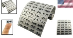 Waterproof Consecutive Number Inventory Stickers – Black on Silver, 1000 Count
