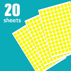 2340 PCS Yellow Circle Dot Stickers 1/2″ round Yard Garage Sale Price Stickers