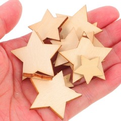 200Pcs Wooden Star Embellishments for Creative DIY Crafts and Decorations