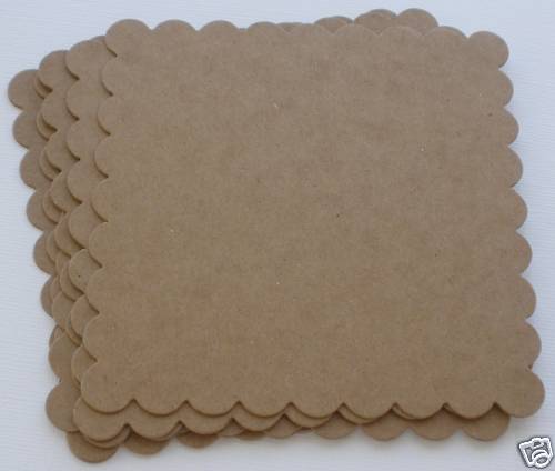{6} SCALLOPED SQUARE – Raw Bare Scallop Chipboard Die Cuts