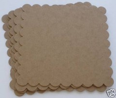 {6} SCALLOPED SQUARE – Raw Bare Scallop Chipboard Die Cuts