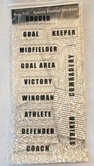 Rusty Pickle Sports Domed Stickers Soccer Word Theme Black White Gray 478